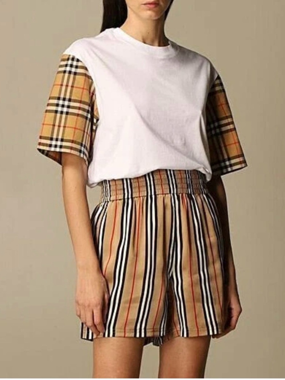 Burberry Oversized Vintage Check White T-shirt Burberry Tee Size M